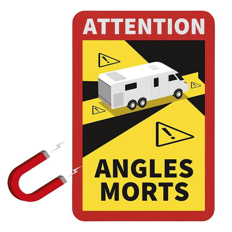 Attenzione Angles Morts! adesivo magnetico per camper-990013957