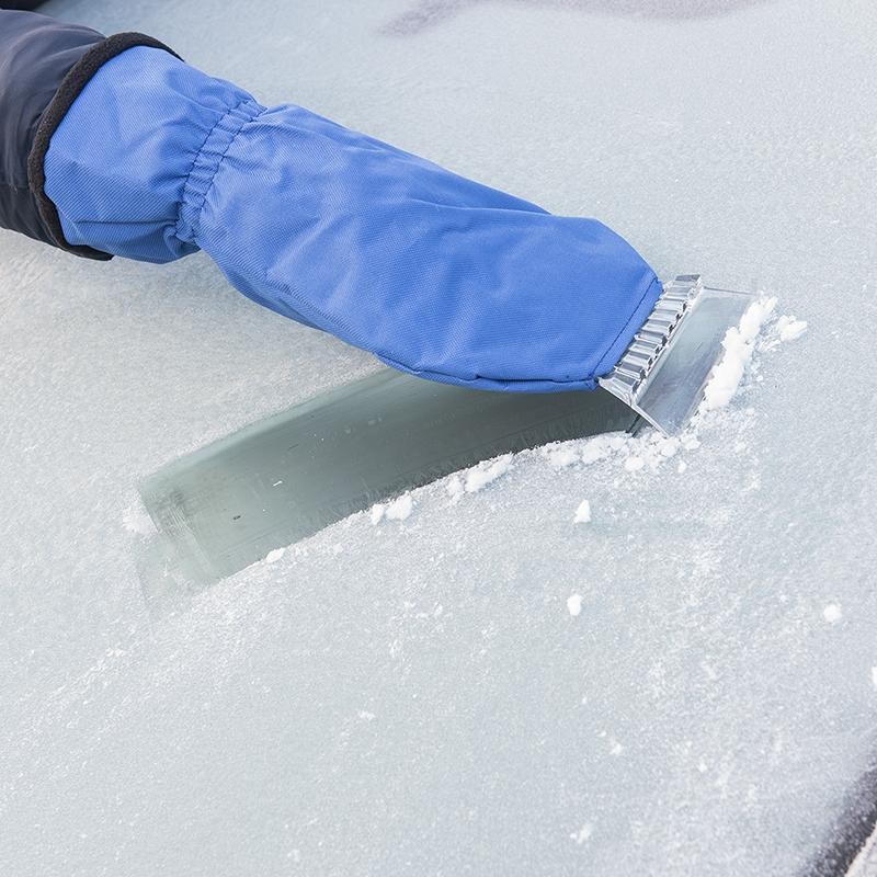 Raschietto per il ghiaccio dell'auto con guanto in pile per il  parabrezza-990013173