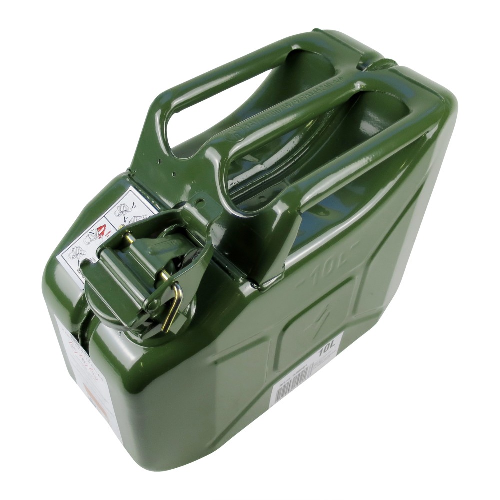 Benzinkanister 10L Metall grün UN/TÜV geprüft Stahlblech Kanister  Armeekanister-990003065