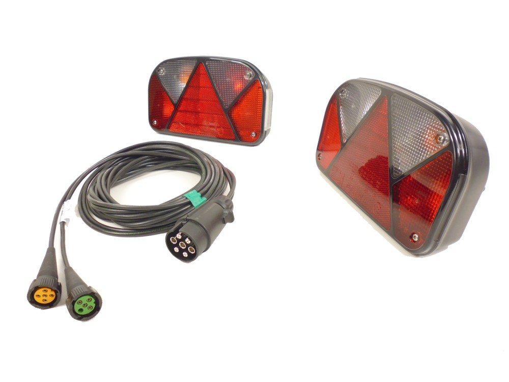 Aspöck Multipoint II rear lights with 7m cable set 7 pole f. car trailer